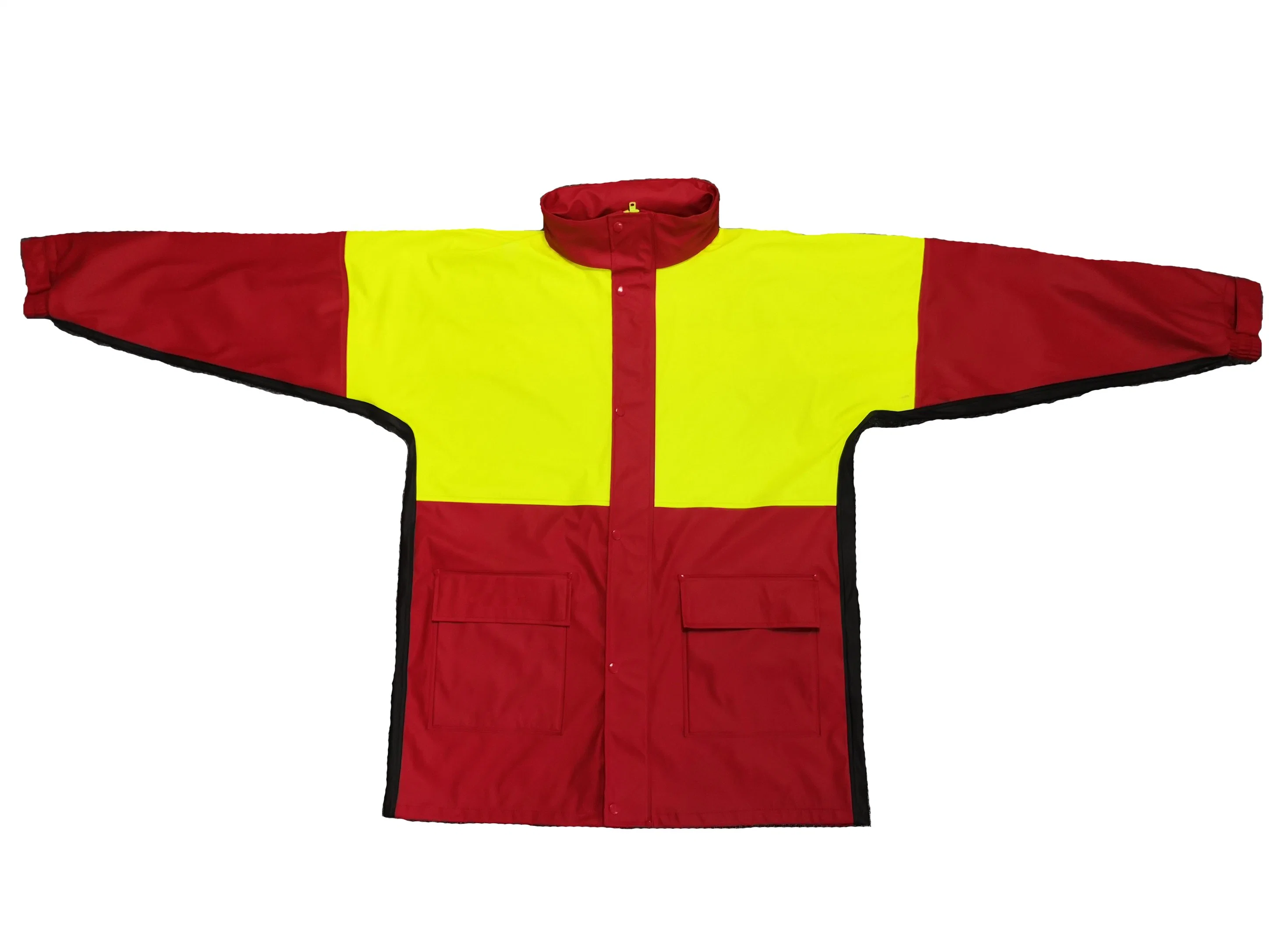 Unisex Workwear High Visibility Protective Clothing PU Rainwear