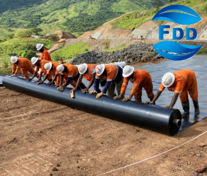 FDD ASTM GM13/GM17 HDPE Geomembrana/LLDPE Geomembrana para vertederos/biogás/Minería