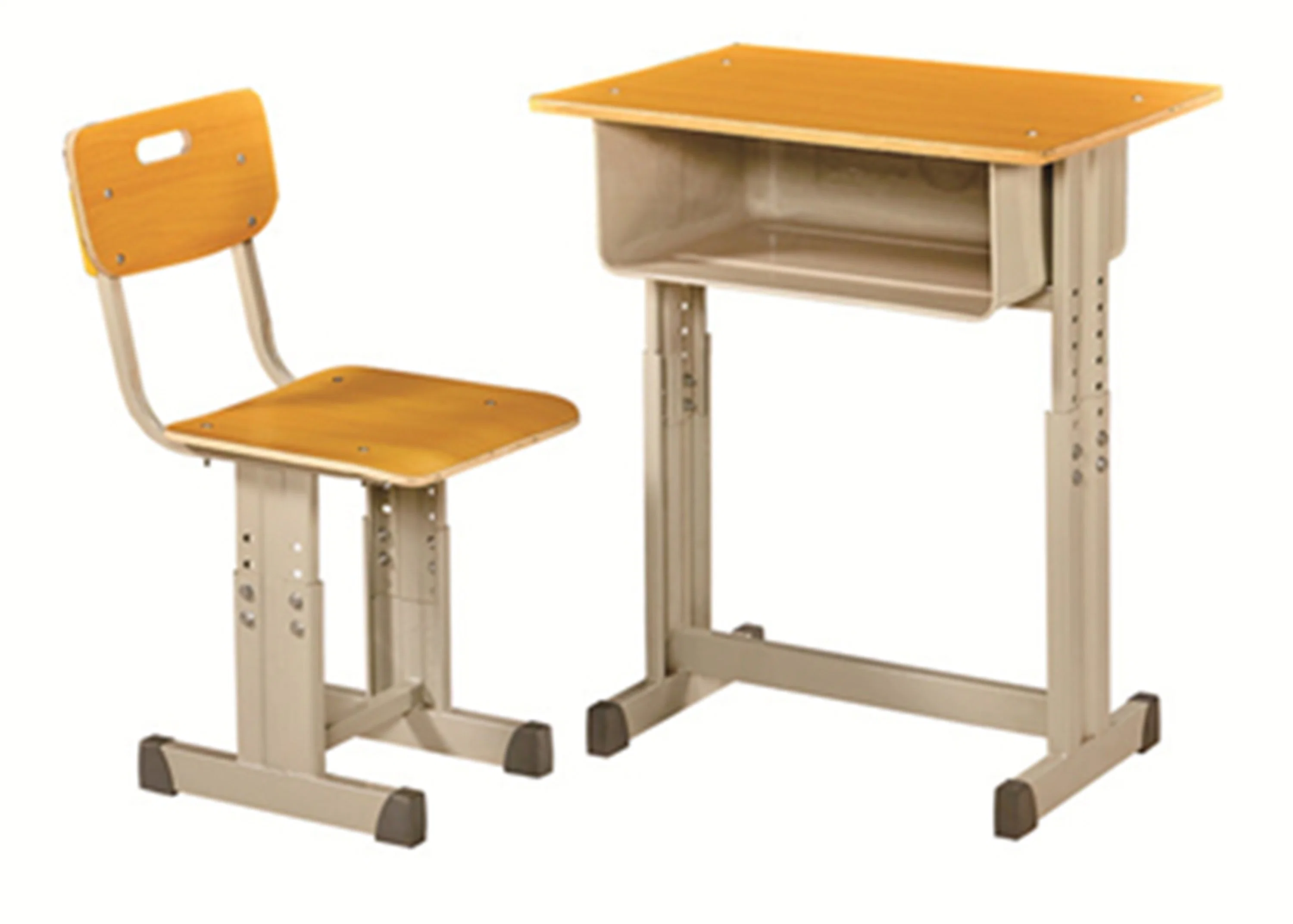 Height Adjustable Classroom Furniture Student Desk with Plastic Chair for School