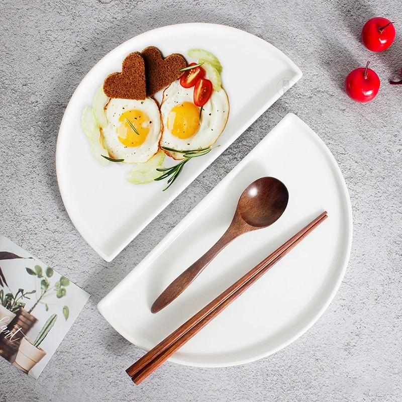 Оптовая 10-дюймовая завтрак пластина керамика западный стиль бытовой закуски Белая тарелка с ужином в западном стиле