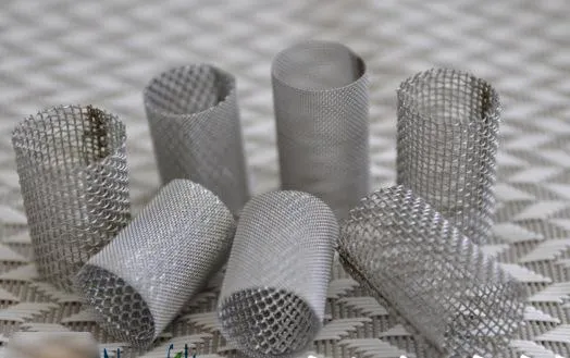 5.85mm Height 100 Micron Stainless Steel Metal Woven Wire Mesh Filter Screen Tube