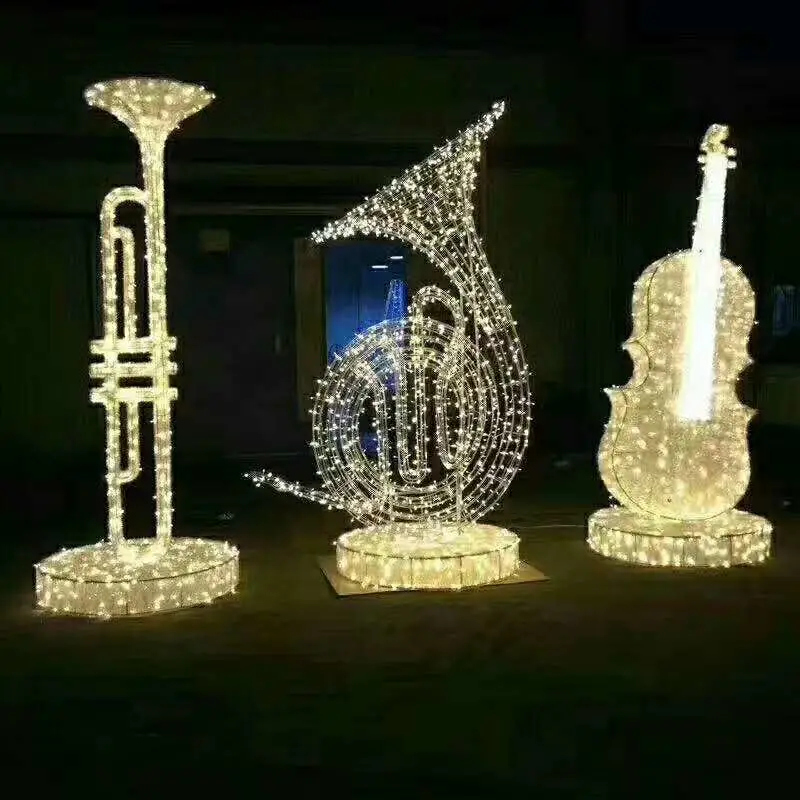 3D Navidad Decoratiion instrumento musical de la luz de Motif