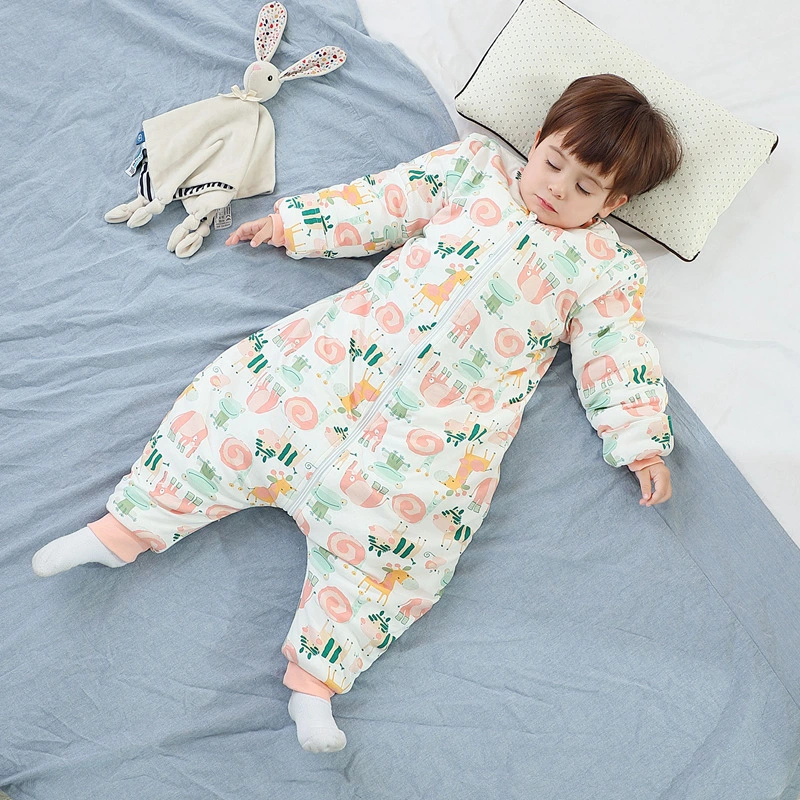 Thin Cotton Baby Pajamas Long Sleeve Kick Proof Cotton Detachable Infant Sleeping Bag