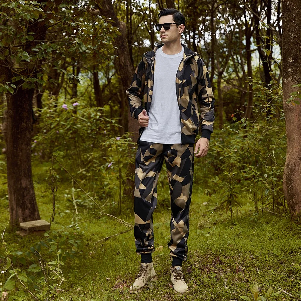 Men's Camo Sports Csaual 2-Pieces Suit for Autumn and Spring