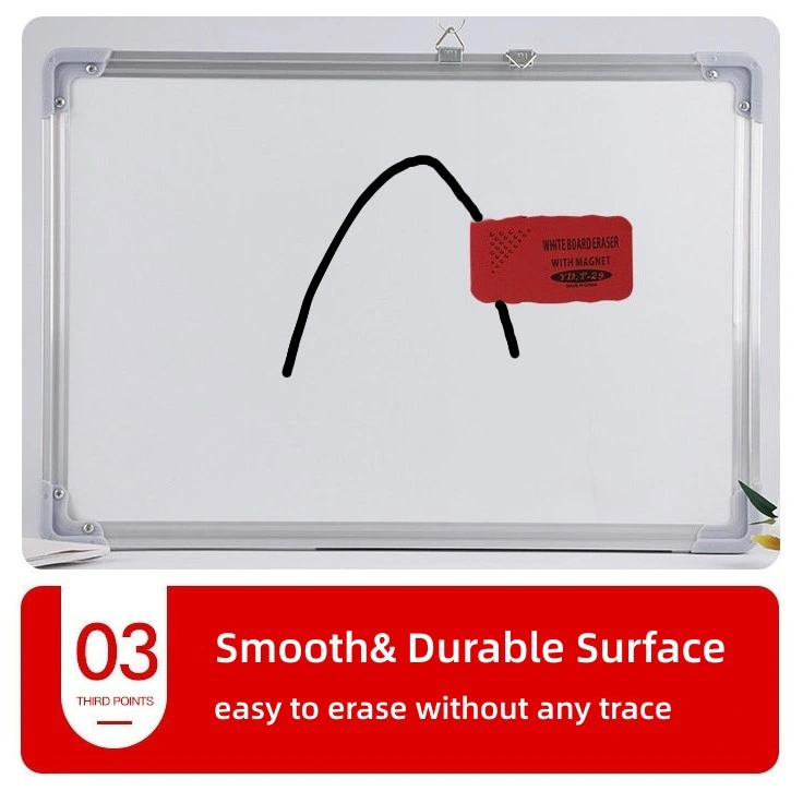 Trockene Erase Boards magnetische weiße Tafel Aluminium gerahmtes Whiteboard Nachricht Präsentation Whiteboard Wandmontierte Tafel für Schulbedarf - Schwarz 90X150cm