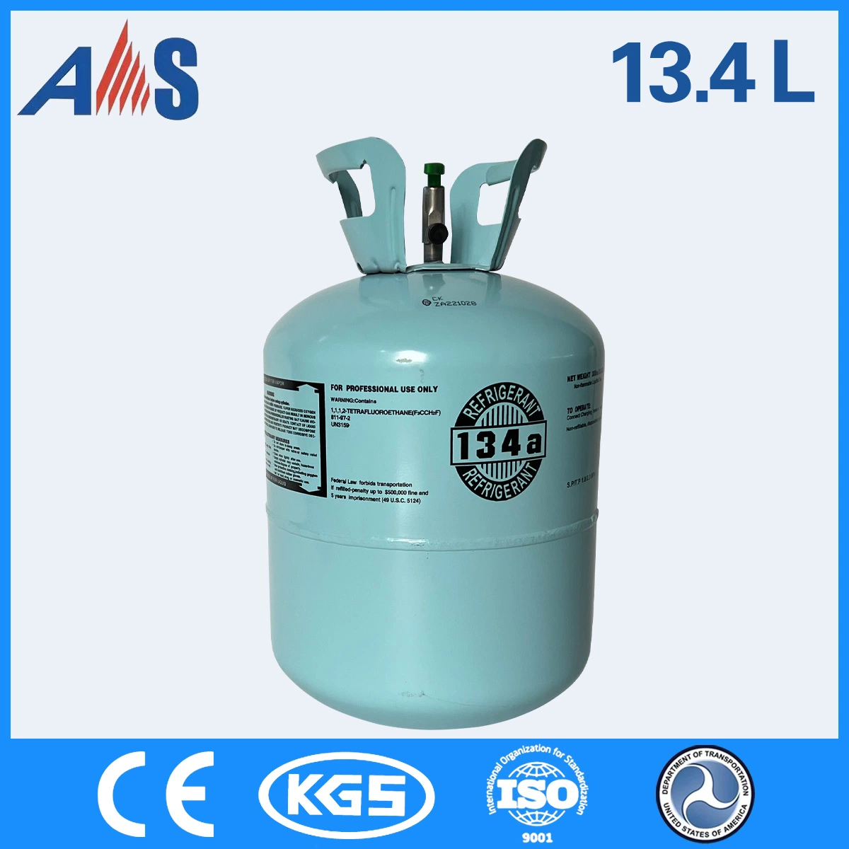 CE DOT Kgs Gas Cylinder with Refrigerant Gas R134A 99.93% Purity From Ansheng Company