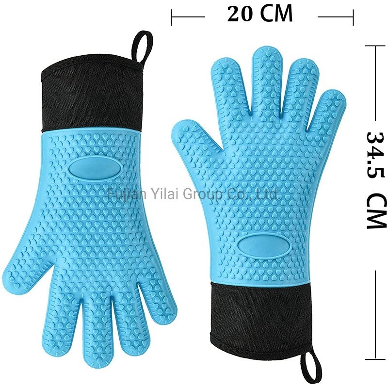 Guantes de silicona resistente al calor el doble de manoplas para barbacoa Cocina bicarbonato