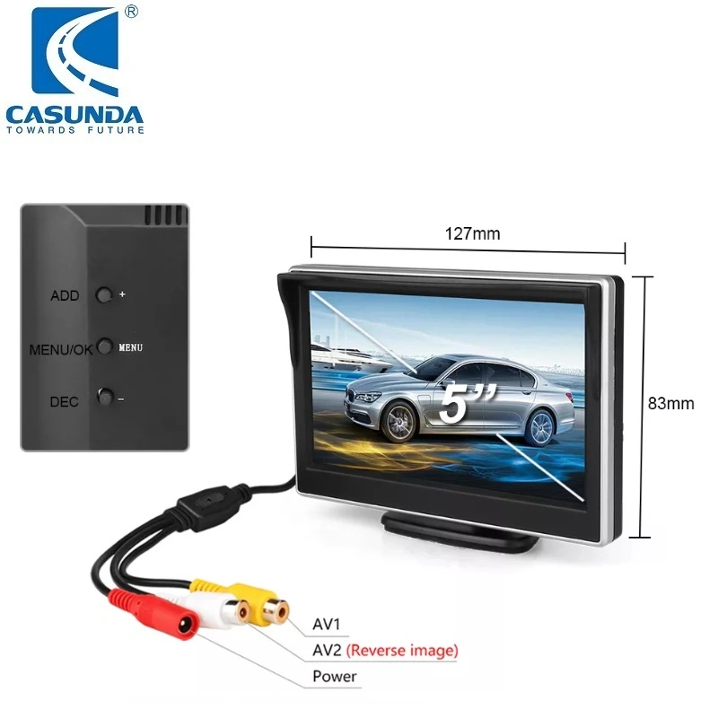 Original Factory Price Car Monitor 800*480 HD 5inch Car Display with Car TFT LCD Monitor for Reversing Aid Screen