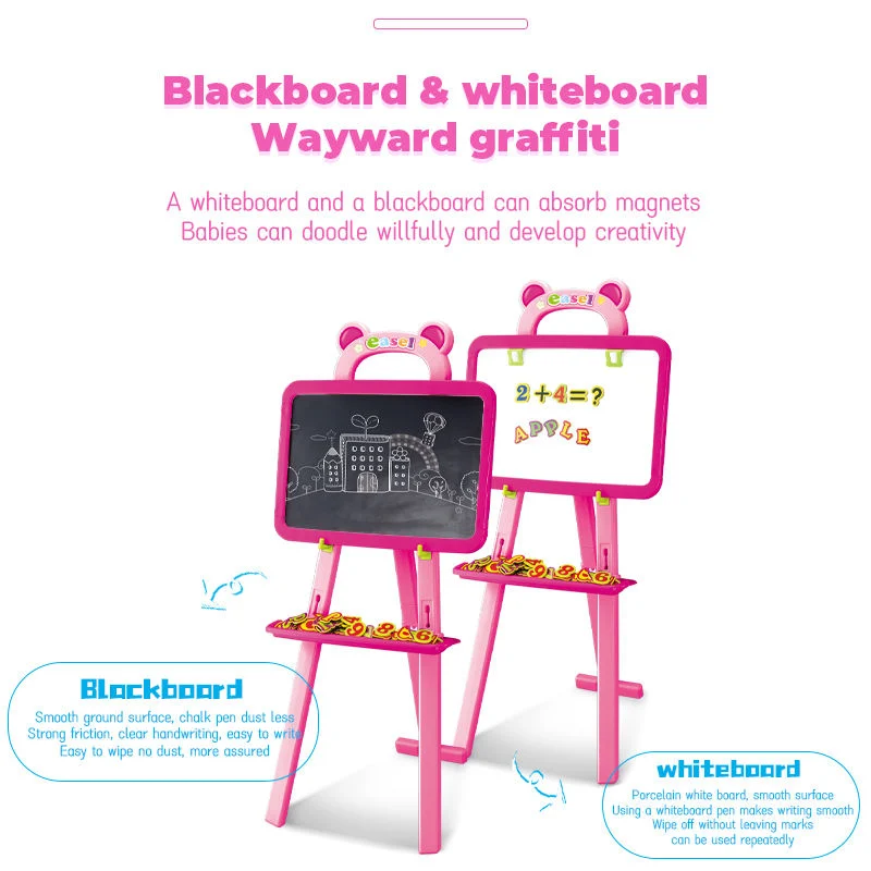 Multifunctional Painting Writing Easel Learning Set Double-Sided Blackboard Whiteboard Magnetic Drawing Board Toy for Kids