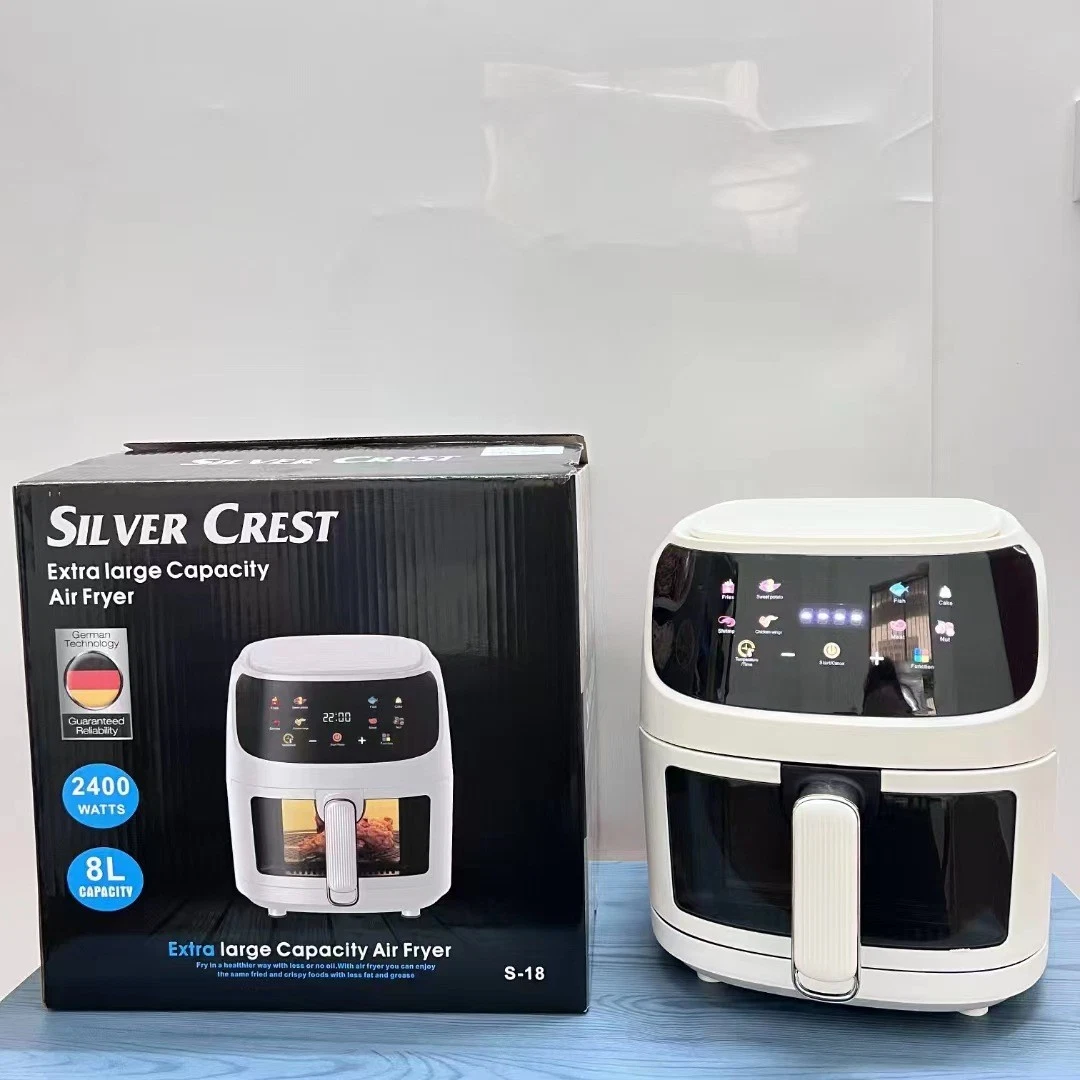 8 Litre Visible Glass Window Air Fryer 8L Visible Air Fryer 8 Liter Visual Air Fryer 8L Silvercrest Air Fryer Electric Digital Colour Touch Screen Air Fryer