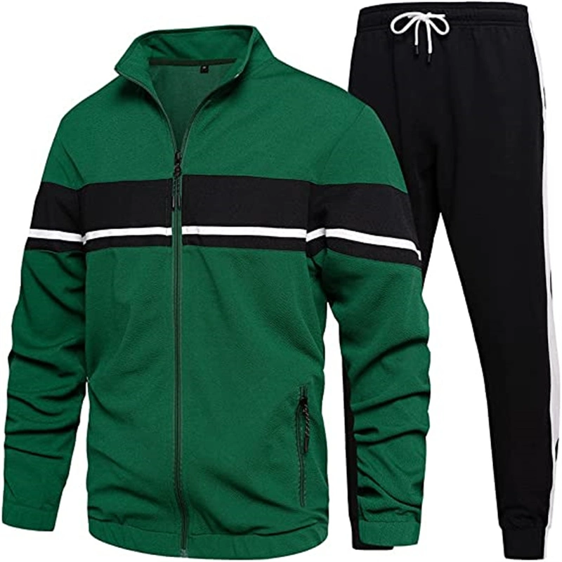 Wholesale Full Zip Sports Jogging Sweatshirts Athletic Custom Men 2 Piece Tracksuit