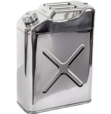 5L Stainless Steel Horizontal Oil Water Jerry Can Fuel Petrol Diesel Container with Spout