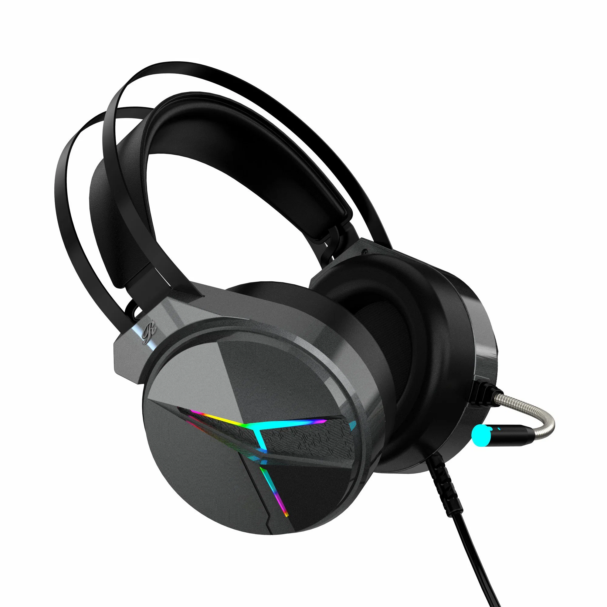 RGB Light USB Stereo Headset Computer Gaming Headset with Microphone
