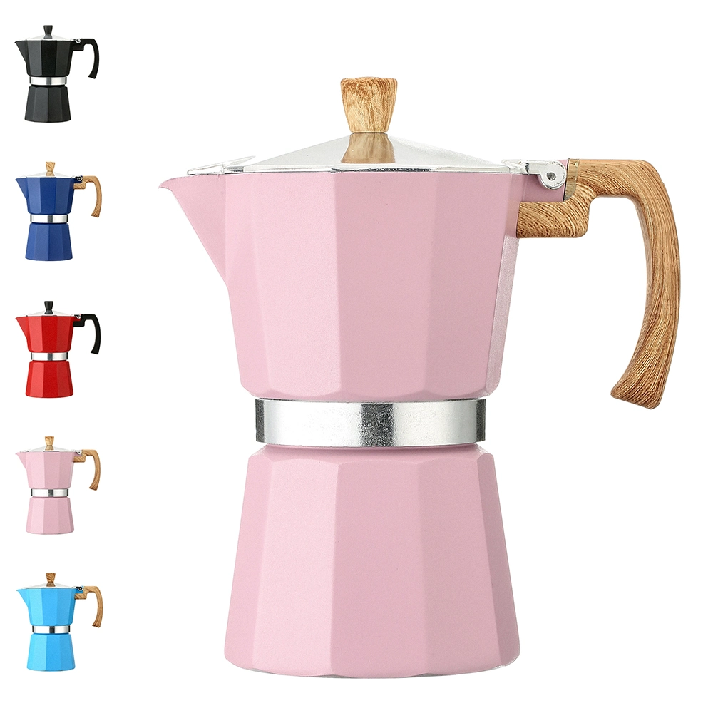 Amazon Hot-Sell Manual de inducción 1cup 4cup personalizado Mini Stovetop inoxidable Acero Camping Moka Espresso Cafetera