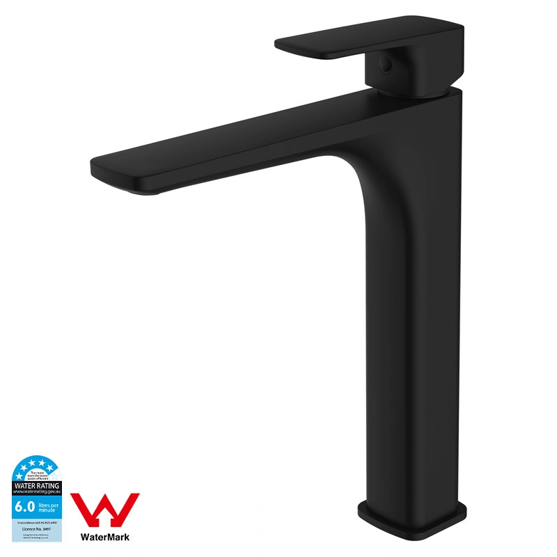 Cupc Watermark Bathroom Tapware Brass Matte Black Extended Basin Mixer Tap