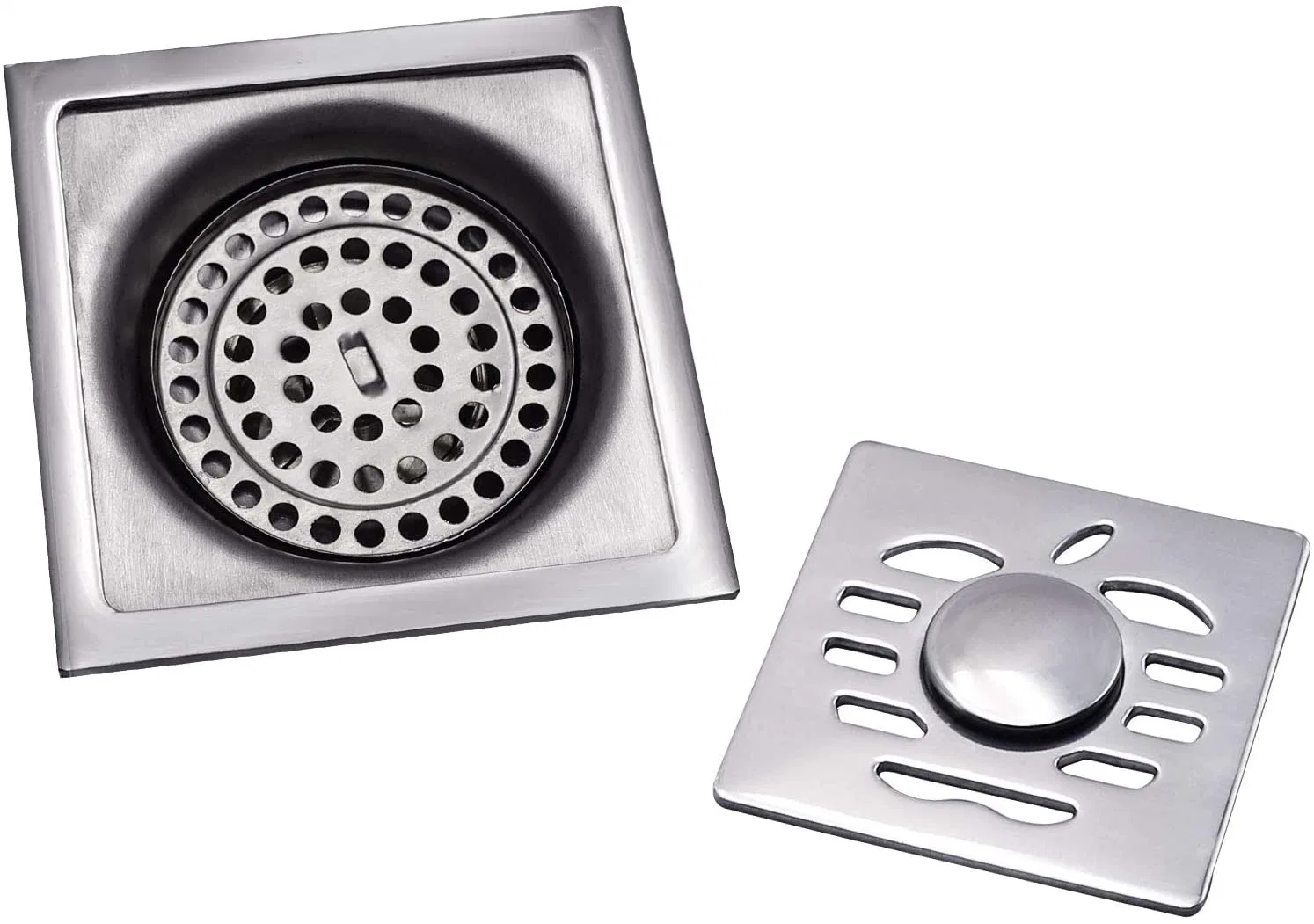 Square Bathroom Tile Insert Drain Ss Stainless Steel with Strainer Bug Proof Shower Floor Drain