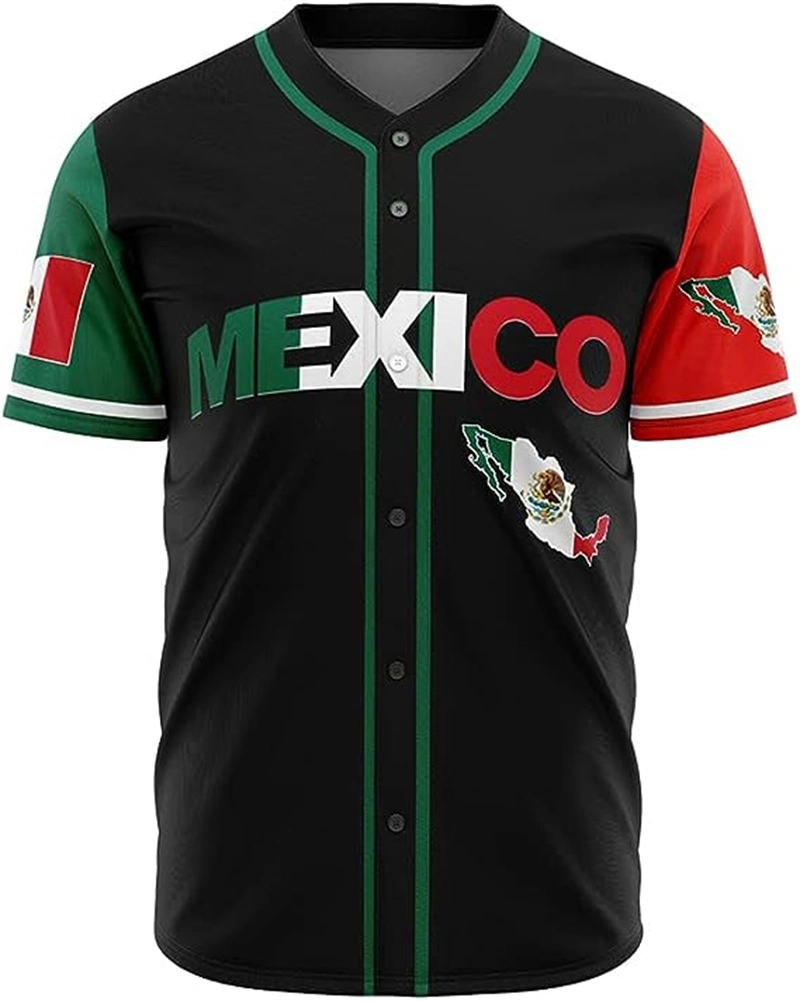 Los Hombres camiseta béisbol México Águila personalizable Bandera Mexicana Abajo Jersey camisetas