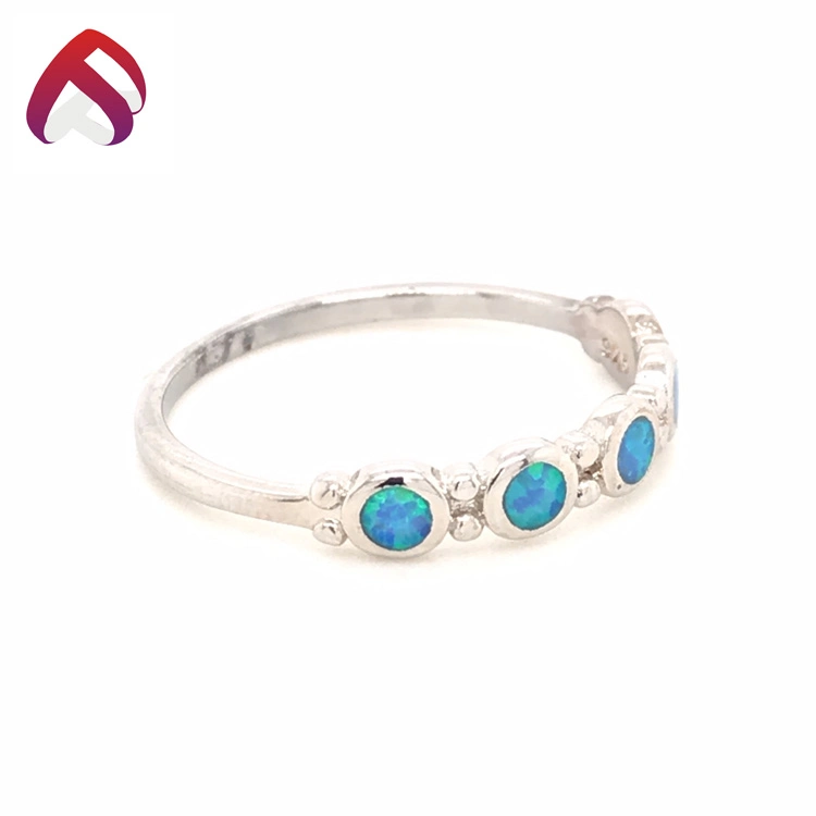 Newest Design Sterling Silver Ring with Round Opal Jewelry