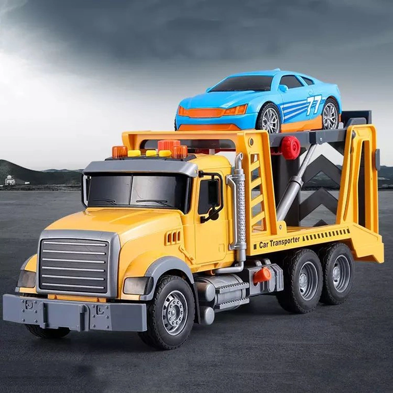 Boy Toys Friction Power Truck Electric City Rescue Cars Engineering Big Size Trucks Car Trailer with Music and Light