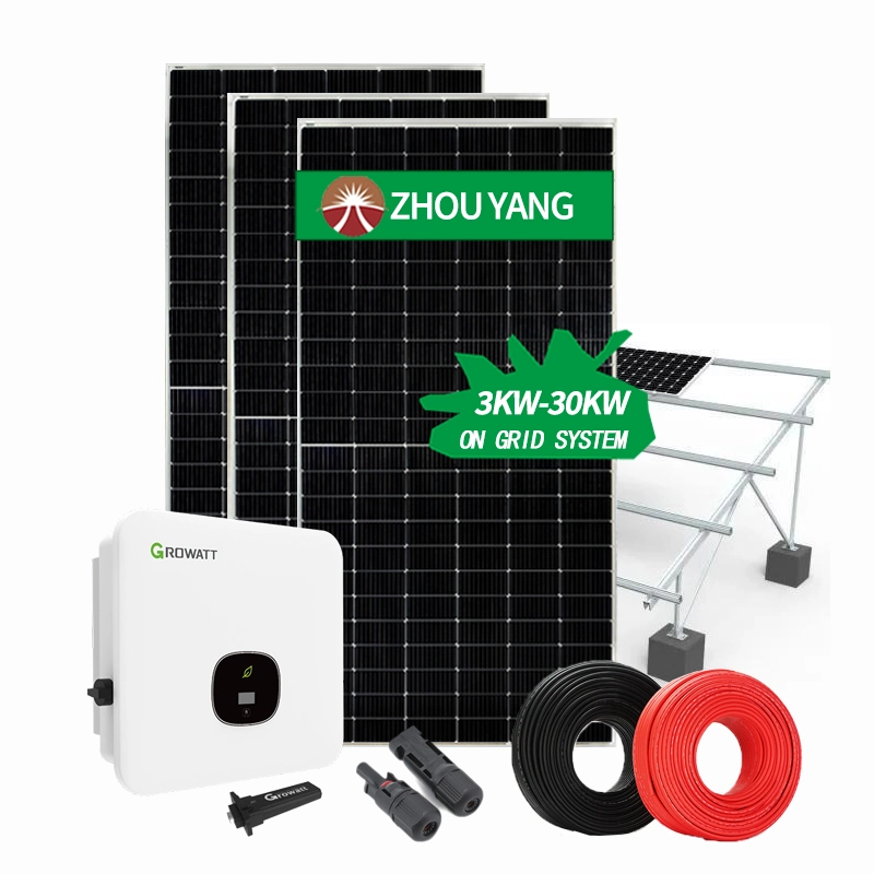 20kw on Grid Solar Power System 30kVA on Grid Photovoltaic System with Lithium Battery Hybrid Inverter Solar System