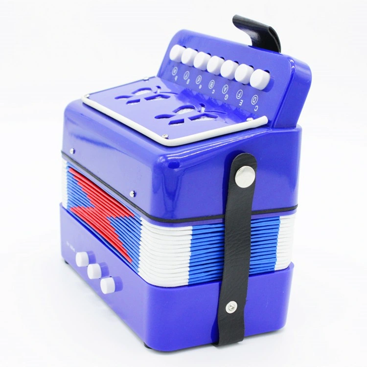 Factory Direct 7 Keys Button Accordion 2 Bass Plastic Child Kid Beginner Toy Musical Instruments for Sale