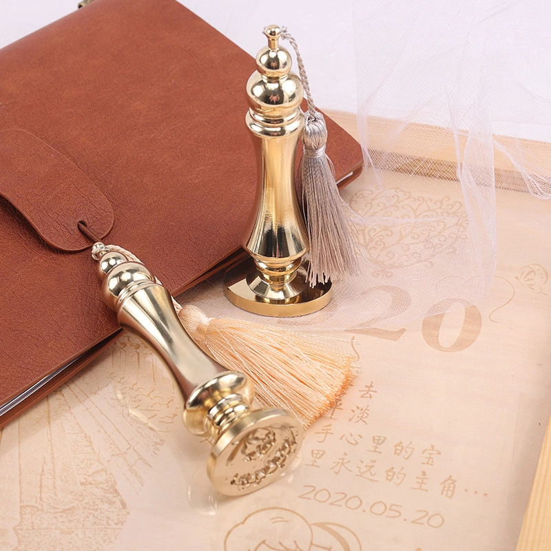 Wax Seal Stamp Tassels Copper Handle for Card Gift Decoration