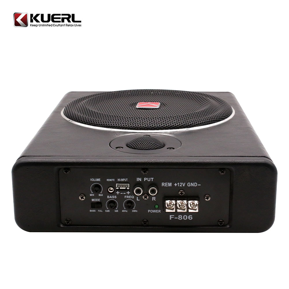 Portable 12V Mini High Power Under Seat Car Subwoofer Active Car Audio Slim 8 Inch Subwoofer