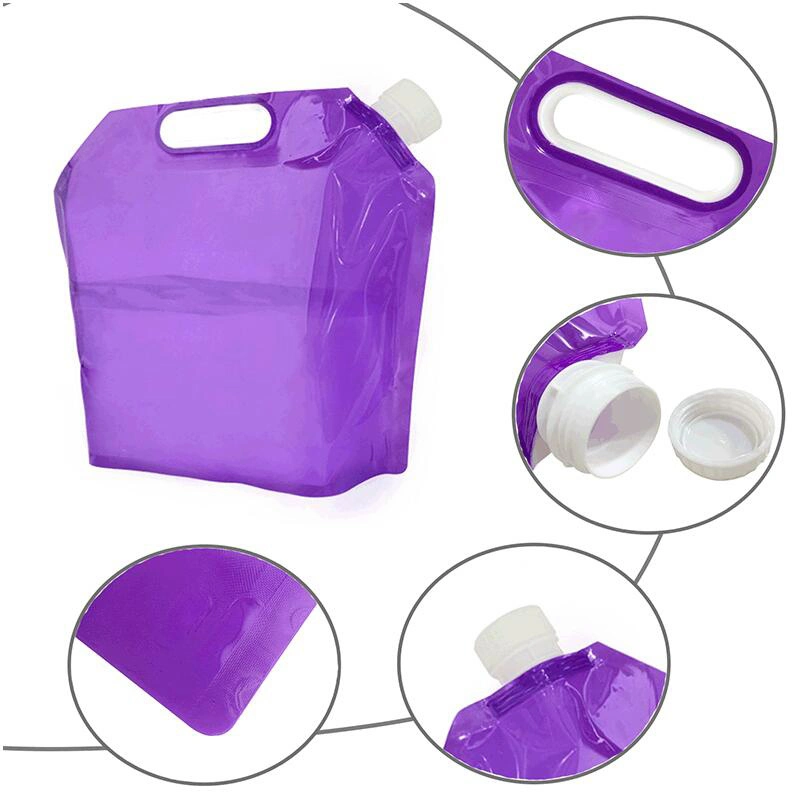 5 litro de agua plegable Bolsa plegable portátil de almacenamiento de agua de emergencia con el transportista Camping Viajes de senderismo (disponible con o sin grifo) Wbb13170