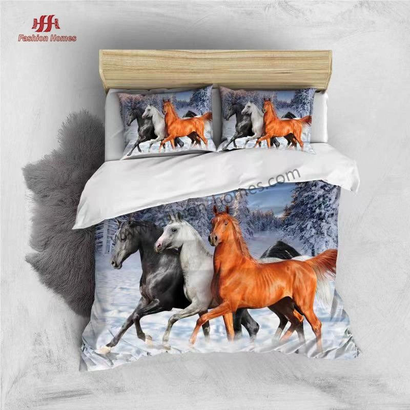 China Großhandel Quilt 3D Digital Animal Printed Bettwäsche Set Tröster Mikrofaser-Bettwäscheset