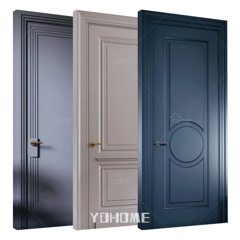 China Top Manufacturer Custom American Luxury Primed Painted Wooden Door Villa Interior Door with Frame Luxury Bedroom Doors Design Interior Doors for Houses