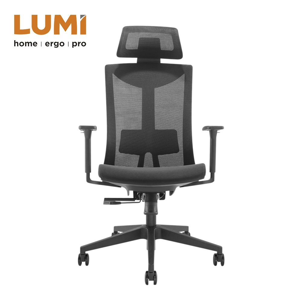 Black High-Back Swivel Ergonomic Office Chair with Height Adjustable Armrest