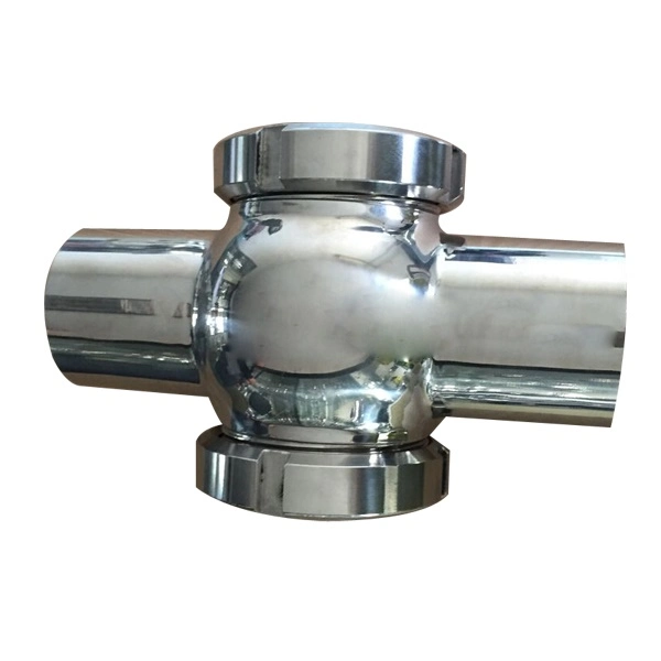 Sanitary Stainless Steel Welded Cross Type Four Way Sight Glass