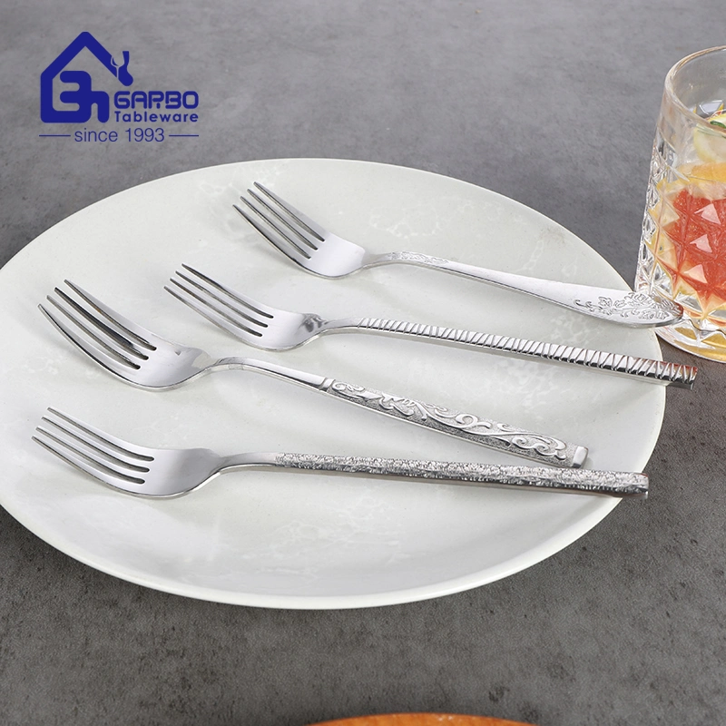 Stock Stainless Steel Dinner Food Fork Mirror Polish Fruit Forks Set Kitchenware