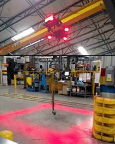 60W Overhead Crane Lighting LED Spotlight Warning System for Industry Warehouse