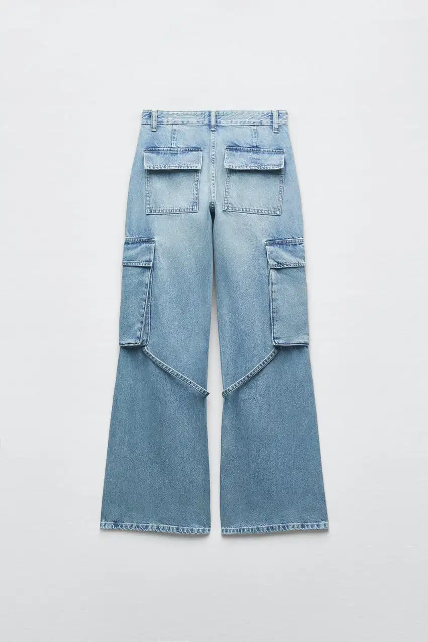 Nuevo vendedor flojos mujeres estilo de moda jeans de mezclilla pantalones de carga de empalme