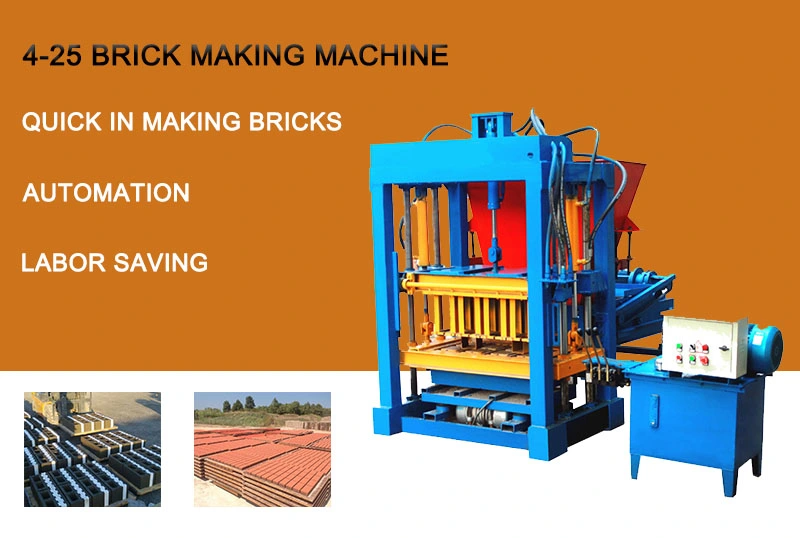 Qt4-15A Ziegelherstellung Formmaschine Auto Zement Brick Block Herstellung Maschinenausstattung