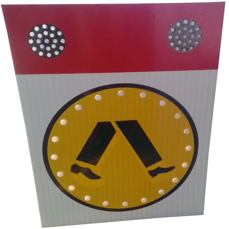 Solar Traffic Road Street Route Indicator Guideboard Warning Speed Pedestrian Cross Light Direction Sign