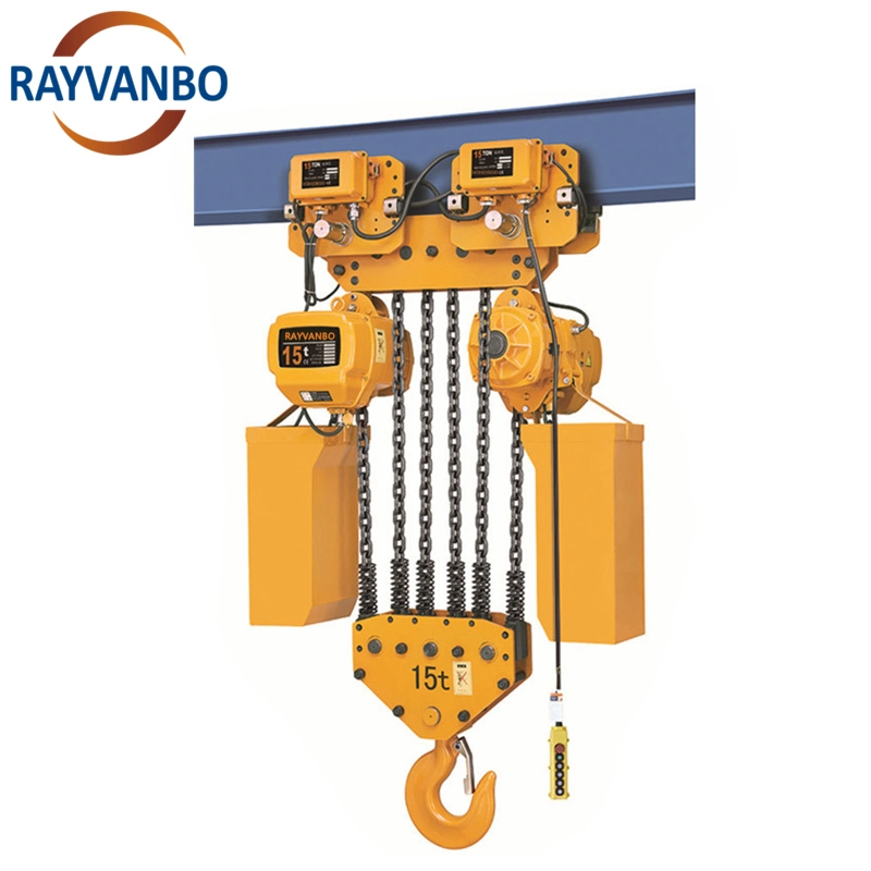 1t 2t 3t 5t 10t 15t Hhbb Electric Chain Hoist with Electric Trolley for Crane Lifting