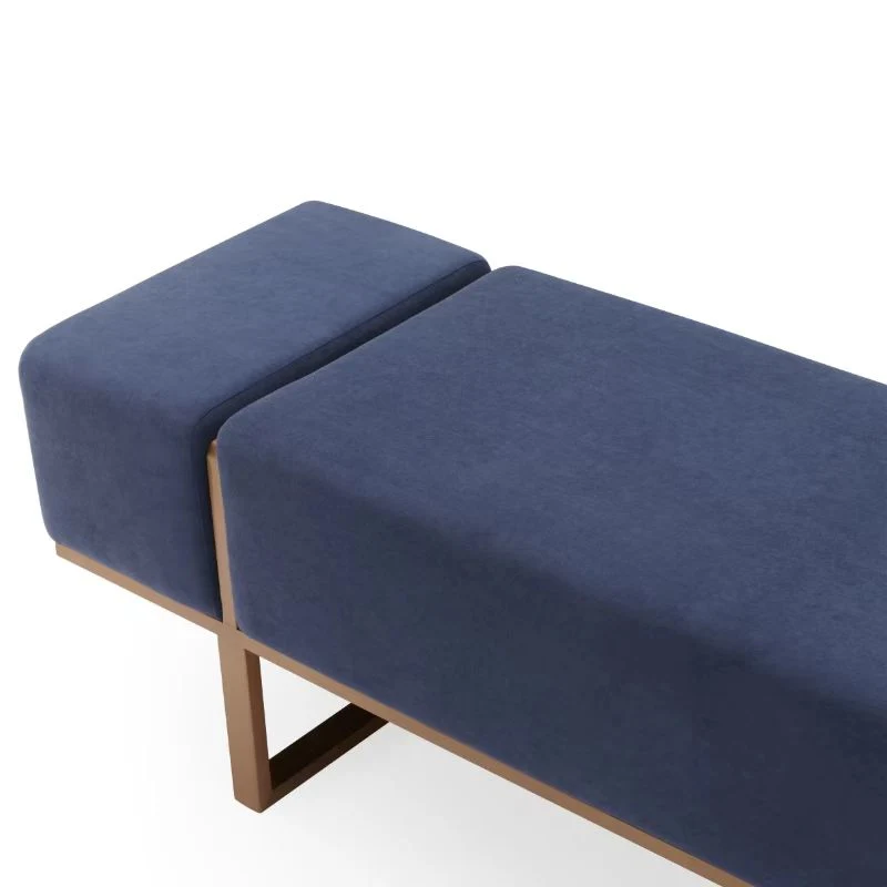 Un mobilier moderne pour l'Hôtel de Luxe Chambre Gold italien de la jambe en acier inoxydable pouf fauteuil de selles extrémité du lit