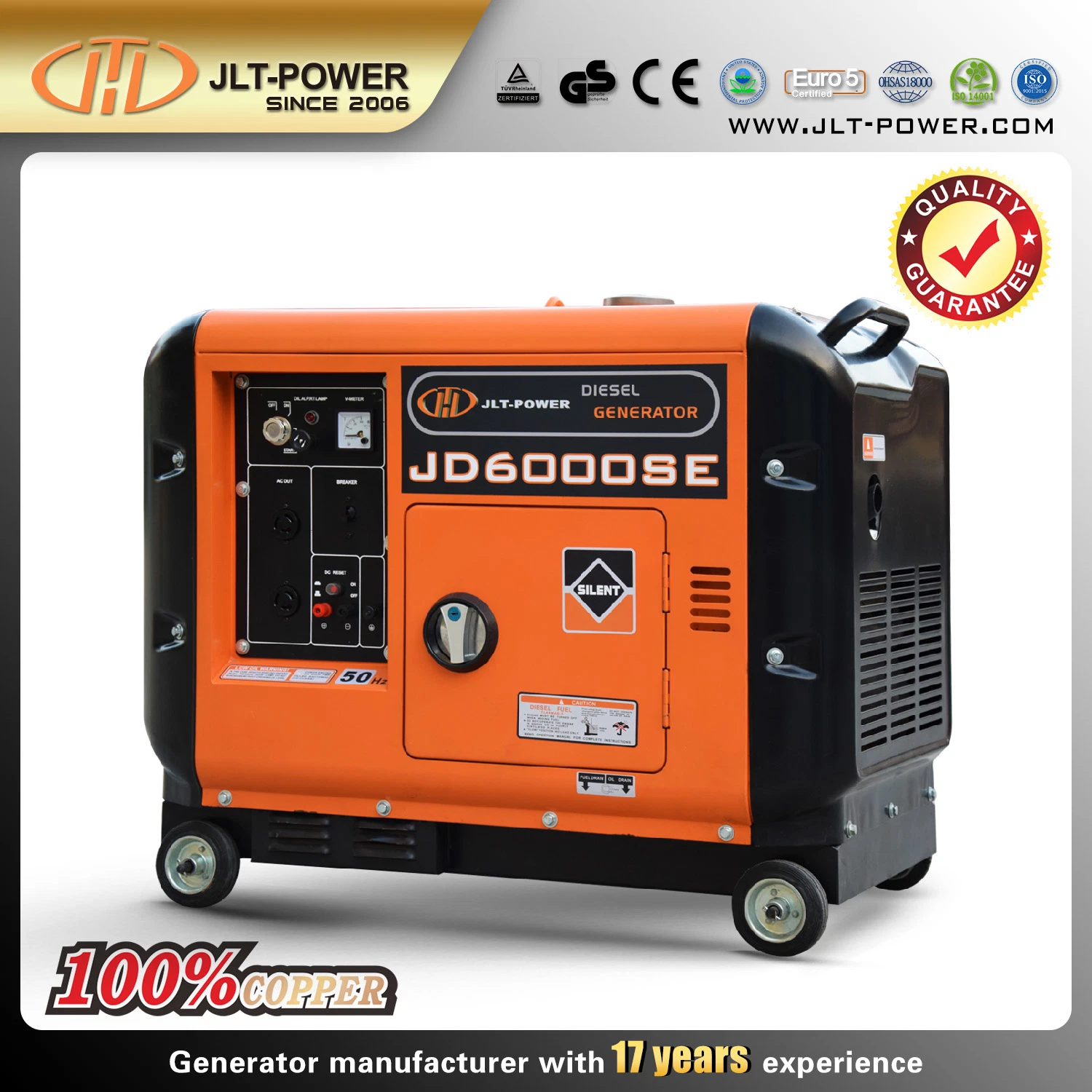 5kW 5kVA Soundproof Air Cooled Diesel Engine Generator 5000watts Silent Electric Start Diesel Portable Power Generator Set