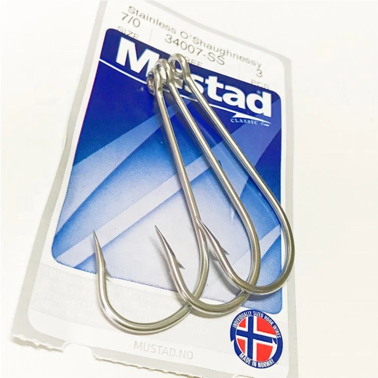 Mustad Mustad 34007-ss anzuelos pesca gancho solo ganchos de acero al carbono de alta calidad