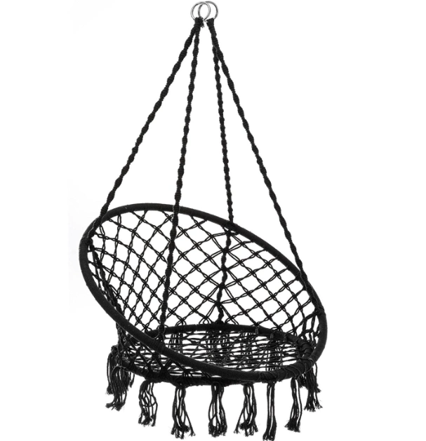 Middle Size Metal Cotton Rope Steel Macrame Hanging Chair