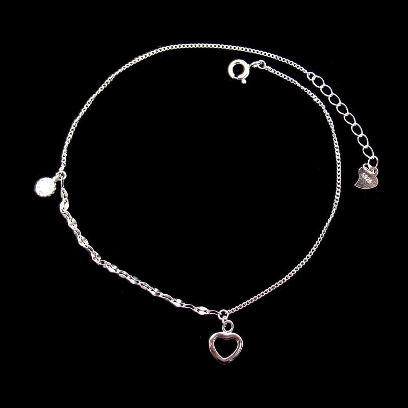 Fashion Four Leaf Clover Shaped Sterling Silver Cubic Zirconia Anklet for Lady Party