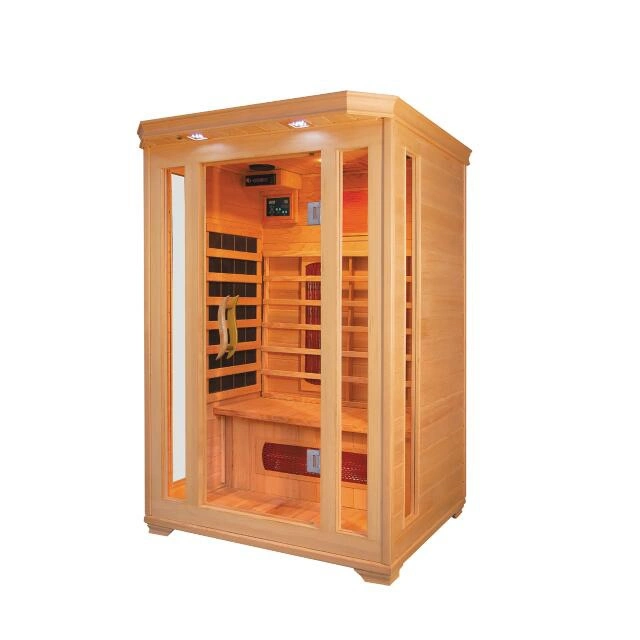 Casa de lujo sala de sauna Canadá la cicuta de carbono y calentador de cerámica Infrarrojo Lejano Mini Sauna seco Habitación para 1 personas