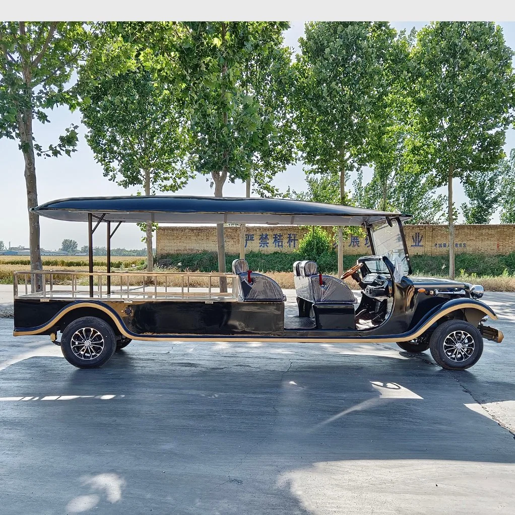 Voiture classique vintage électrique à 5 places bon marché avec benne à cargaison.