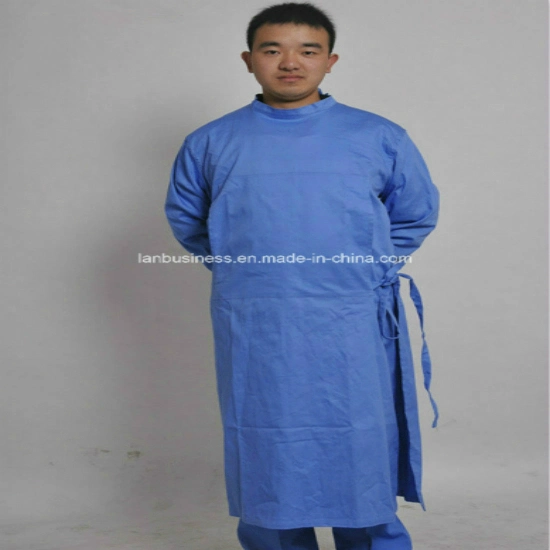 Ly Side Open Reusable Cotton Hospital Gowns (LY-MU001)