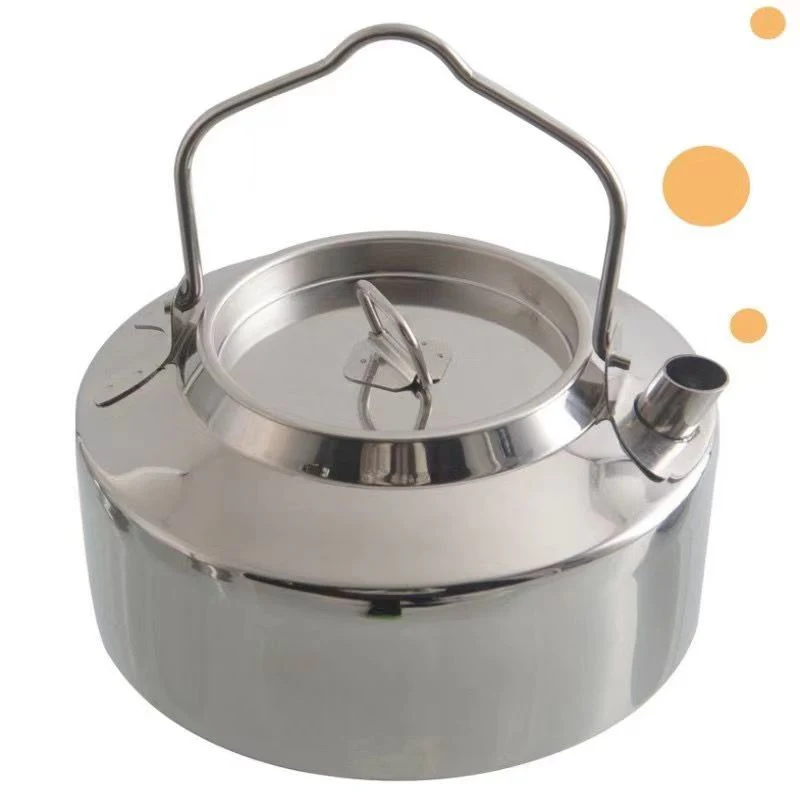 Zhongte Steel Kettle Stainless Steel Boiling Water Camping Teapot for Outdoor