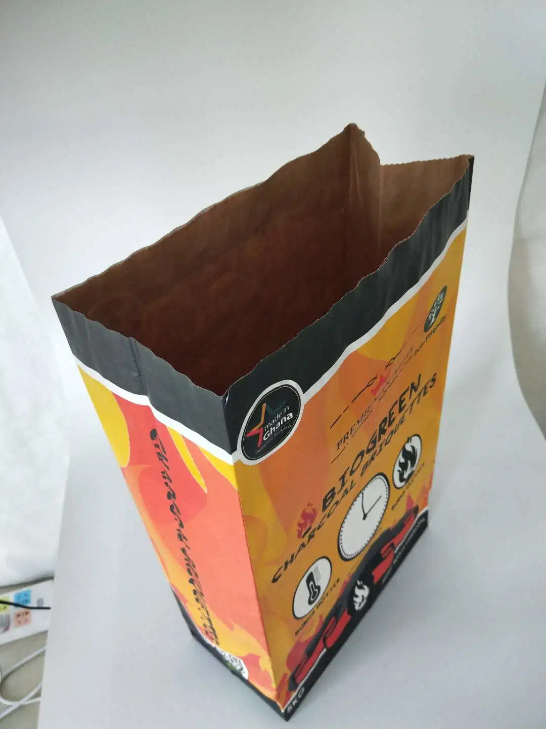 2kg 3kg 5kg 10kg Kraft Paper Bag Wood Charcoal Briquettes BBQ Paper Bag