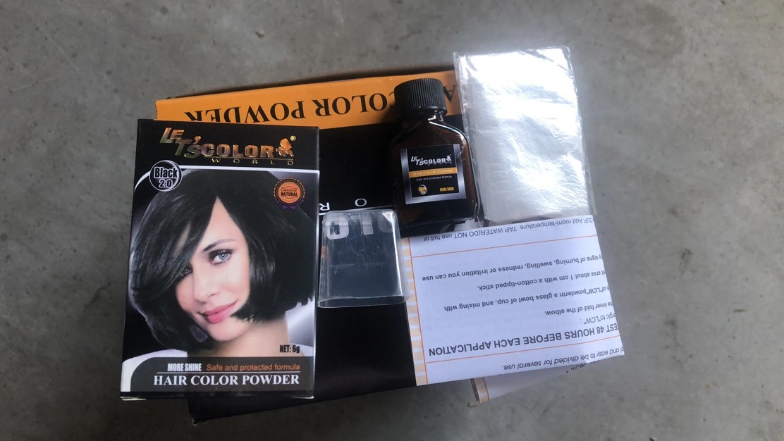 New Arrival Organic Non Allergic Fast Anti Grey Color Dark Brown White Black Hair Dye Powder