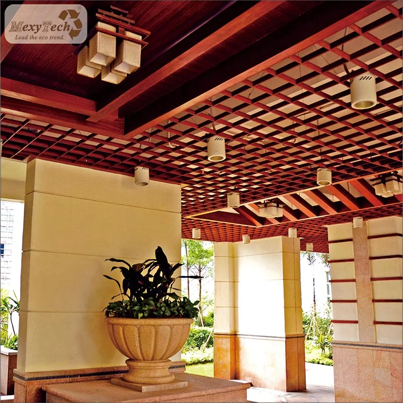 Layout Decorative Wooden Modern Hall PVC WPC False Ceiling Designs